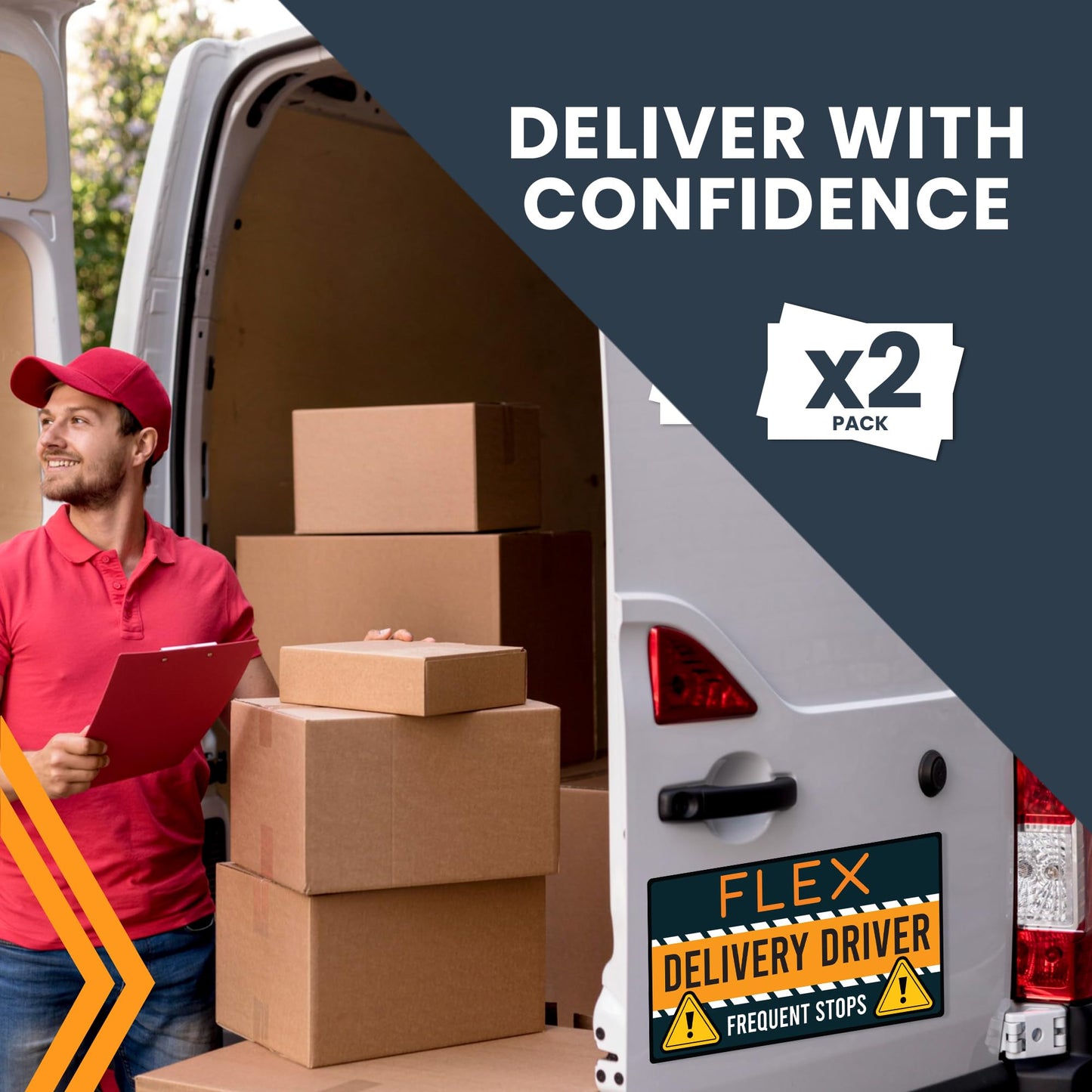 Magnet Me Up Flex Delivery Driver Automotive Magnet Decal, 2 Pack, 8x4.5 inches, Automotive Magnet for Car, Truck, SUV, Vehicle Safety Sign for Flex Delivery Driver, Crafted in USA