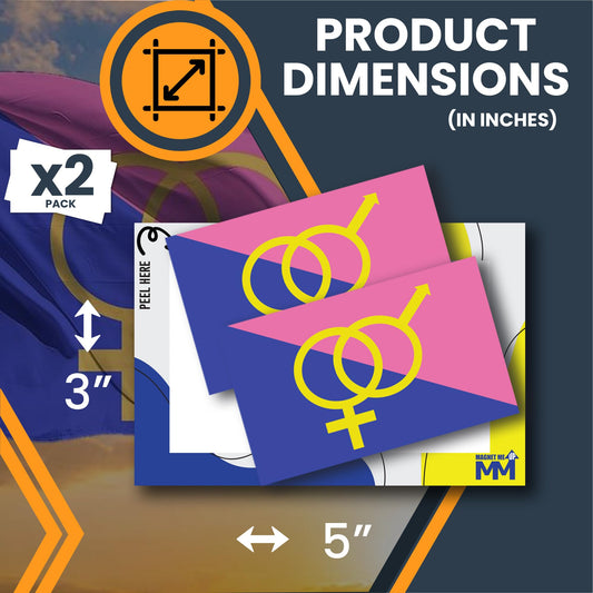 Magnet Me Up Straight Pride Flag Bumper Sticker - 3x5 Inch Adhesive Decal,2 Pack, Outdoor Waterproof Vinyl for Car, Truck, SUV, Laptop, Durable Weatherproof, Support Sticker, Made in USA