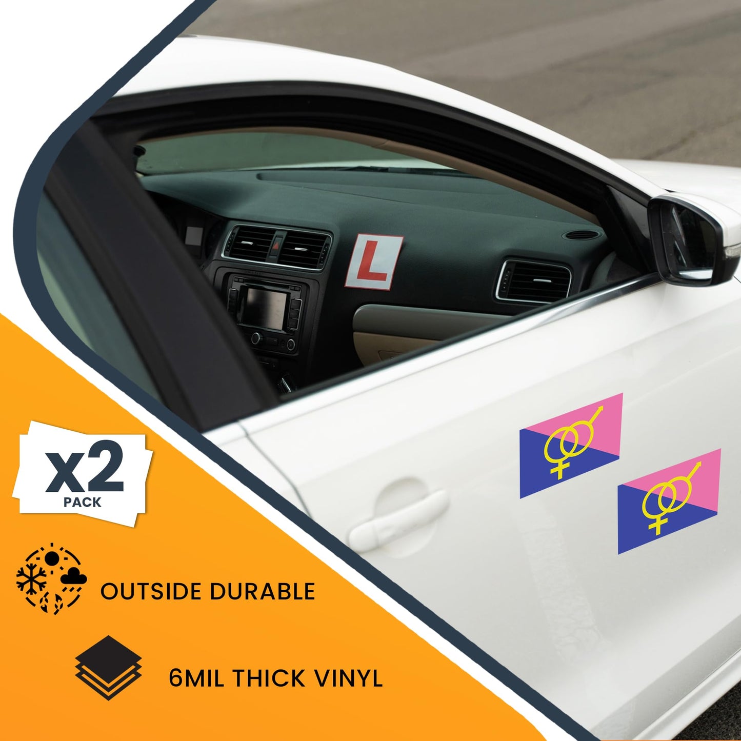 Magnet Me Up Straight Pride Flag Bumper Sticker - 3x5 Inch Adhesive Decal,2 Pack, Outdoor Waterproof Vinyl for Car, Truck, SUV, Laptop, Durable Weatherproof, Support Sticker, Made in USA