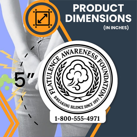 Magnet Me Up Flatulence Awareness Foundation Magnet, 5 Inch Funny Gag Gift, Bathroom Humor Magnet Decal, UV Printed Vinyl, Durable & Weatherproof, Prank Fridge Magnetic Decal, Made in USA