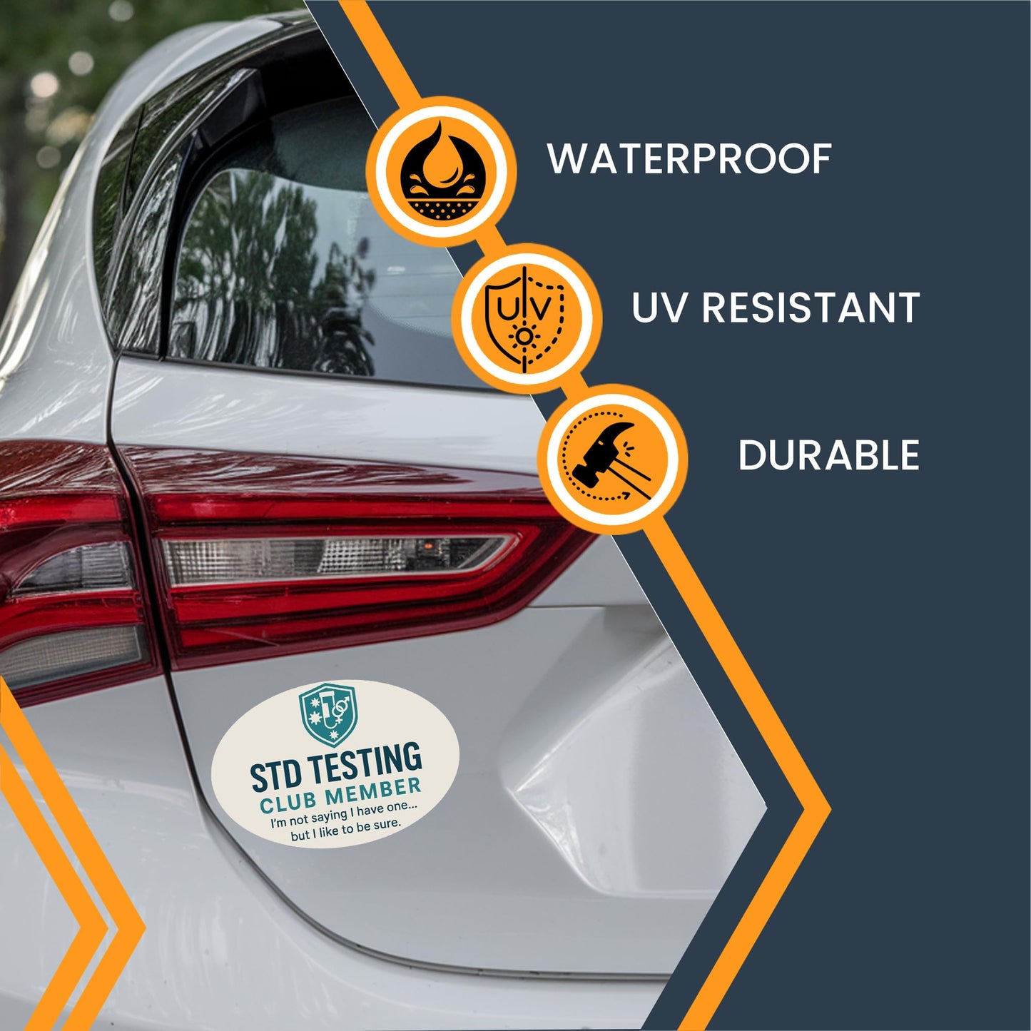 Magnet Me Up STD Testing Club Member Magnet - Funny Gag Gift, Medical Humor, 4?6 Oval Magnetic Decal, UV Printed Vinyl, Durable & Weatherproof, Dorm Room Prank Magnet, Made in USA