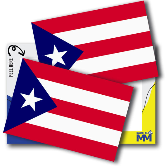 Magnet Me Up Puerto Rico Flag Bumper Sticker - 3x5 Boricua Pride Car Decal, 2 Pack, Puerto Rican Flag Sticker for Cars, Laptops, Water Bottles - Outdoor UV Vinyl Adhesive, Made in USA