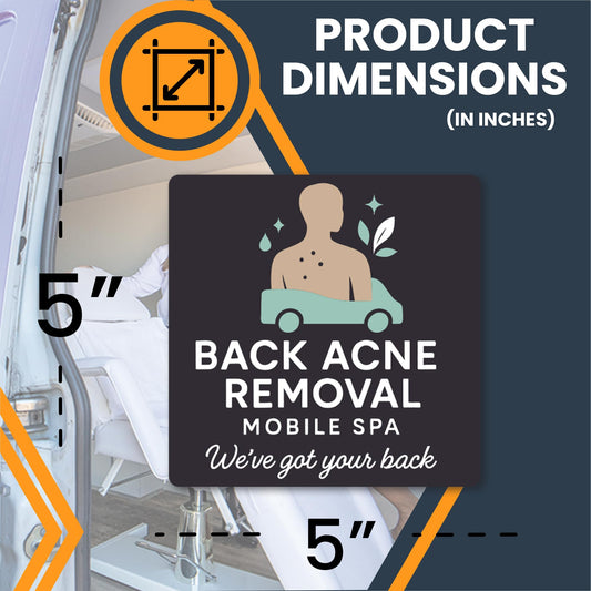 Magnet Me Up Back Acne Removal Mobile Spa Magnet - 5x5 in Funny Car Magnet- Hilarious Gag Magnetic Car Decal - UV Printed, Weatherproof, Durable Vinyl, Bumper, Fridge, Lockers, Made in USA