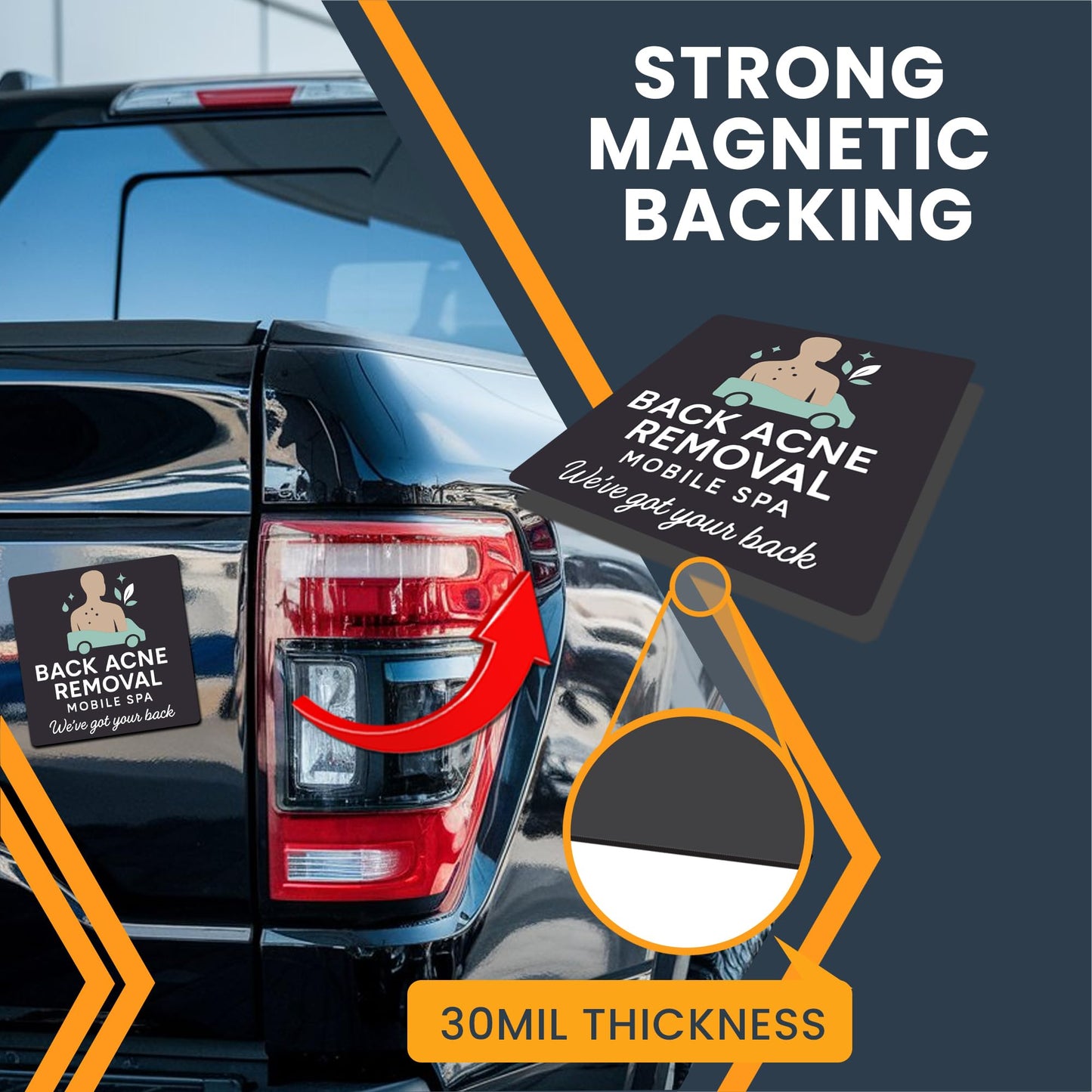 Magnet Me Up Back Acne Removal Mobile Spa Magnet - 5x5 in Funny Car Magnet- Hilarious Gag Magnetic Car Decal - UV Printed, Weatherproof, Durable Vinyl, Bumper, Fridge, Lockers, Made in USA
