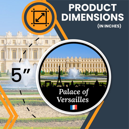 Magnet Me Up Palace of Versailles Magnet - 5" Round Travel Souvenir Magnet with French Landmark Design - Full-Color UV Printed Versailles France Magnetic Decal - Durable Vinyl, Made in USA