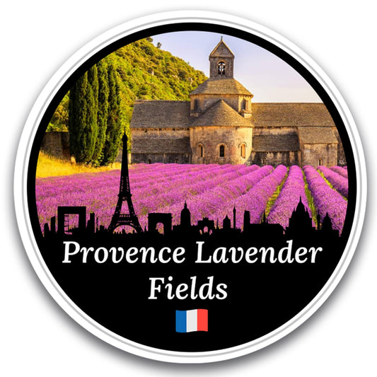 Magnet Me Up Provence Lavender Fields Magnet - 5" Round Travel Souvenir Magnet with French Countryside Design - Full-Color UV Printed France Magnetic Decal - Durable Vinyl, Made in USA