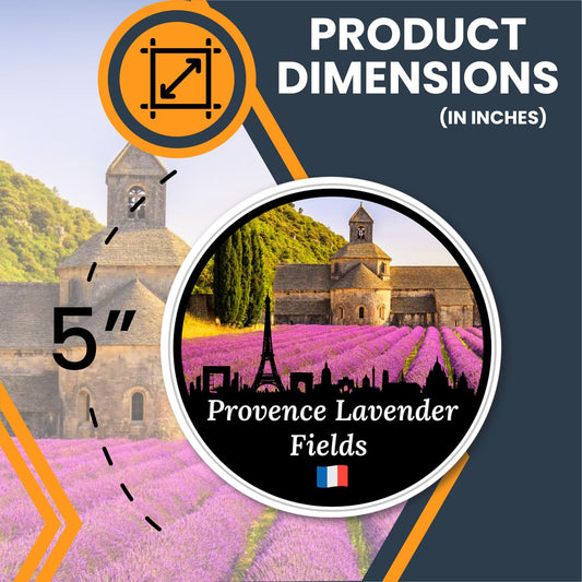 Magnet Me Up Provence Lavender Fields Magnet - 5" Round Travel Souvenir Magnet with French Countryside Design - Full-Color UV Printed France Magnetic Decal - Durable Vinyl, Made in USA