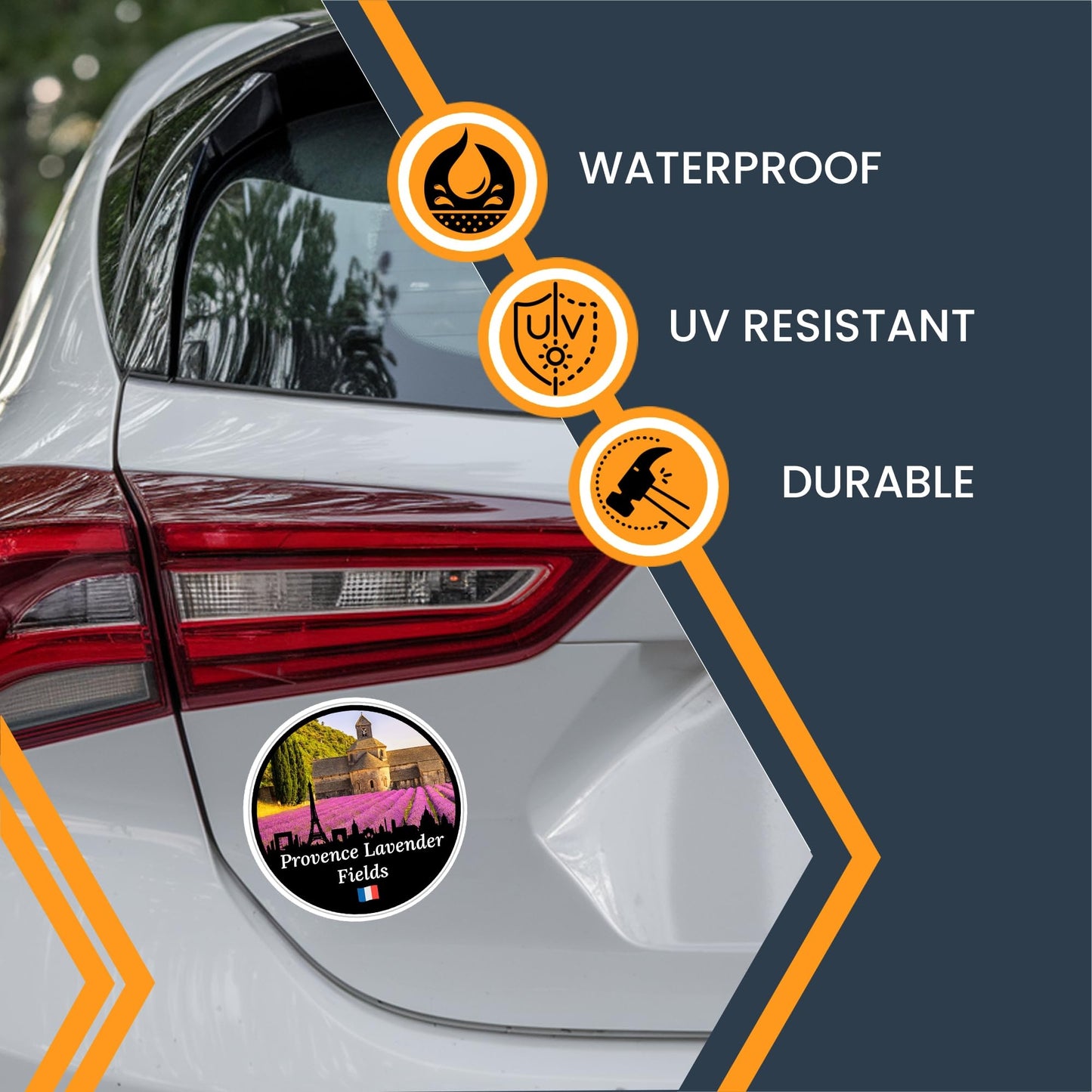 Magnet Me Up Provence Lavender Fields Magnet - 5" Round Travel Souvenir Magnet with French Countryside Design - Full-Color UV Printed France Magnetic Decal - Durable Vinyl, Made in USA