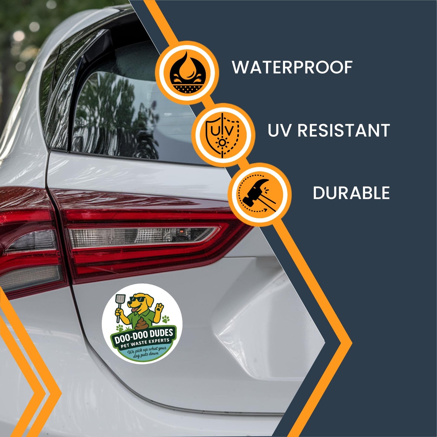 Magnet Me Up Doo-Doo Dudes Gag Magnet - 5" Round Funny Dog Poop Car Magnet - Hilarious Magnetic Decal for Pet Owners - UV Printed Vinyl- Weatherproof & Durable, Gag Gift, Made in USA
