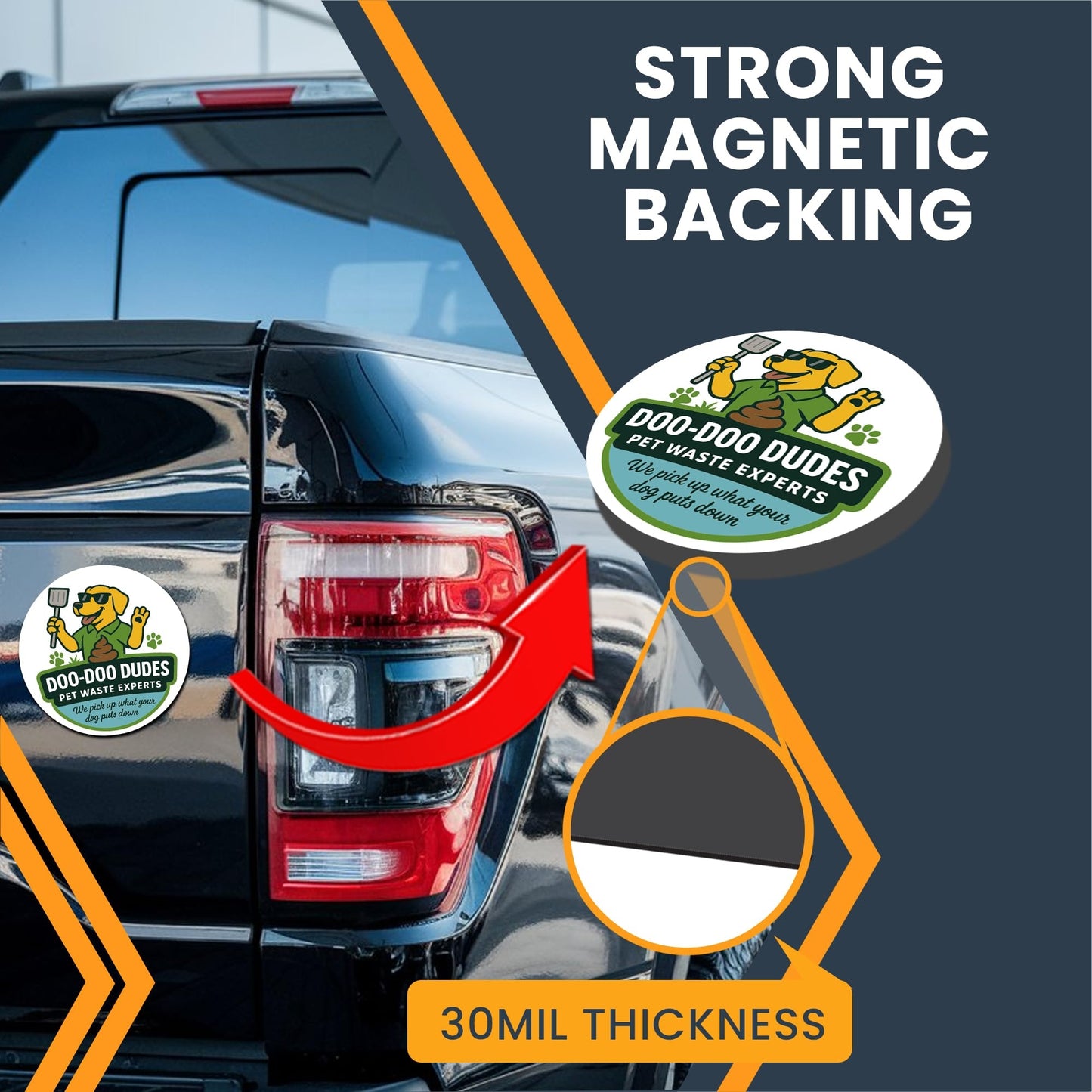 Magnet Me Up Doo-Doo Dudes Gag Magnet - 5" Round Funny Dog Poop Car Magnet - Hilarious Magnetic Decal for Pet Owners - UV Printed Vinyl- Weatherproof & Durable, Gag Gift, Made in USA