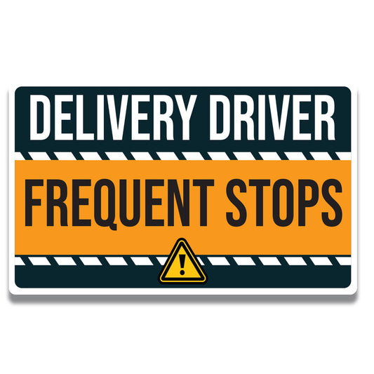 Magnet Me Up Caution Frequent Stops Delivery Driver Magnet Decal, 5x8 inch, Heavy Duty Automotive Magnet for Car, Truck, SUV, Any Magnetic Surface, for Flex Delivery Driver, Crafted in USA