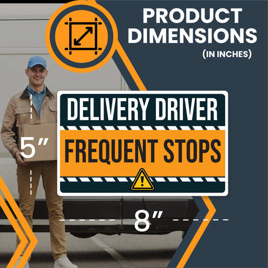 Magnet Me Up Caution Frequent Stops Delivery Driver Magnet Decal, 5x8 inch, Heavy Duty Automotive Magnet for Car, Truck, SUV, Any Magnetic Surface, for Flex Delivery Driver, Crafted in USA