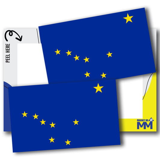 Magnet Me Up Alaska US State Flag Bumper Sticker - 3x5 2 Pack, Sticker for Cars, Laptops, Toolbox - Outdoor UV Vinyl Adhesive, Fade Resistant, Made in USA
