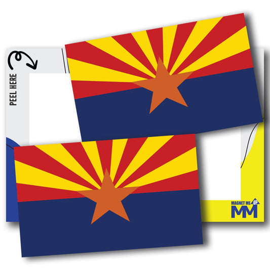 Magnet Me Up Arizona US State Flag Bumper Sticker, 3x5 2 Pack, Sticker for Cars, Laptops, Toolbox - Outdoor UV Vinyl Adhesive, Fade Resistant, Made in USA