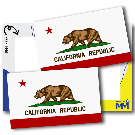 Magnet Me Up California US State Flag Bumper Sticker Decal - 3x5 2 Pack, Vinyl Adhesive Sticker for Car, Truck, SUV - Weatherproof State Pride Collectible - Full Color, Durable, Made in The USA
