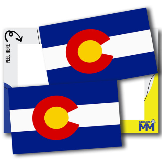 Magnet Me Up Colorado US State Flag Bumper Sticker Decal, 3x5 2 Pack, Vinyl Adhesive Sticker for Car, Truck, SUV - Weatherproof State Pride Collectible - Full Color, Durable, Made in The USA