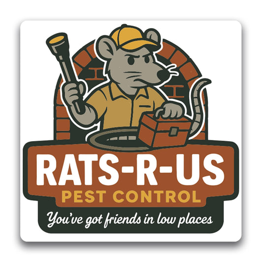 Magnet Me Up Rats-R-Us Pest Control Magnet - 5" Funny Car Magnet for Adults -You've Got Friends in Low Places - Hilarious Magnetic Car Decal - UV Printed, Durable Vinyl - Made in USA