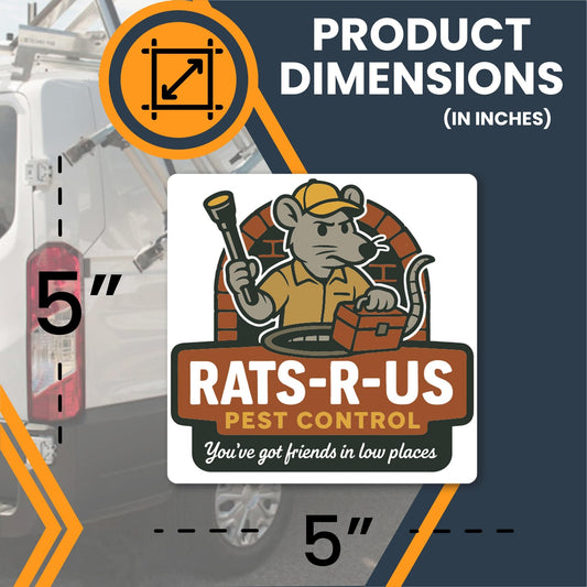 Magnet Me Up Rats-R-Us Pest Control Magnet - 5" Funny Car Magnet for Adults -You've Got Friends in Low Places - Hilarious Magnetic Car Decal - UV Printed, Durable Vinyl - Made in USA