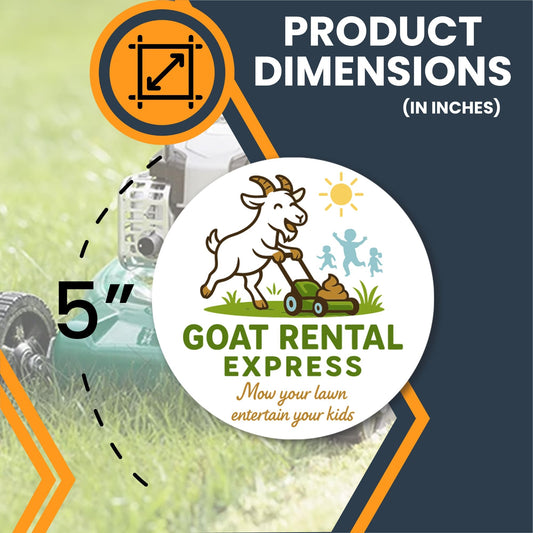 Magnet Me Up Goat Rental Express Magnet - 5" Funny Car Magnet for Adults, Mow Your Lawn, Entertain Your Kids - Hilarious Magnetic Car Decal, UV Printed, Durable Vinyl, Made in USA