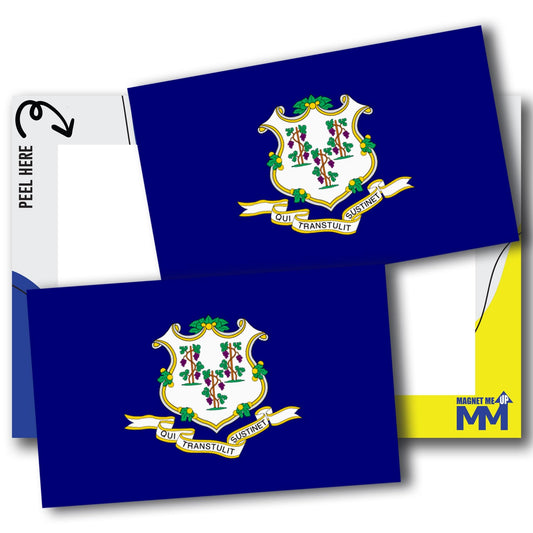 Magnet Me Up Connecticut US State Flag Bumper Sticker Decal, 3x5 2 Pack, Vinyl Adhesive Sticker for Car, Truck, SUV, Weatherproof State Pride Collectible, Made in The USA