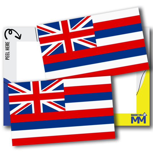 Magnet Me Up Hawaii US State Flag Bumper Sticker Decal, 3x5 2 Pack, Vinyl Adhesive Sticker for Car, Truck, SUV - Weatherproof State Pride Collectible - Full Color, Durable, Made in The USA