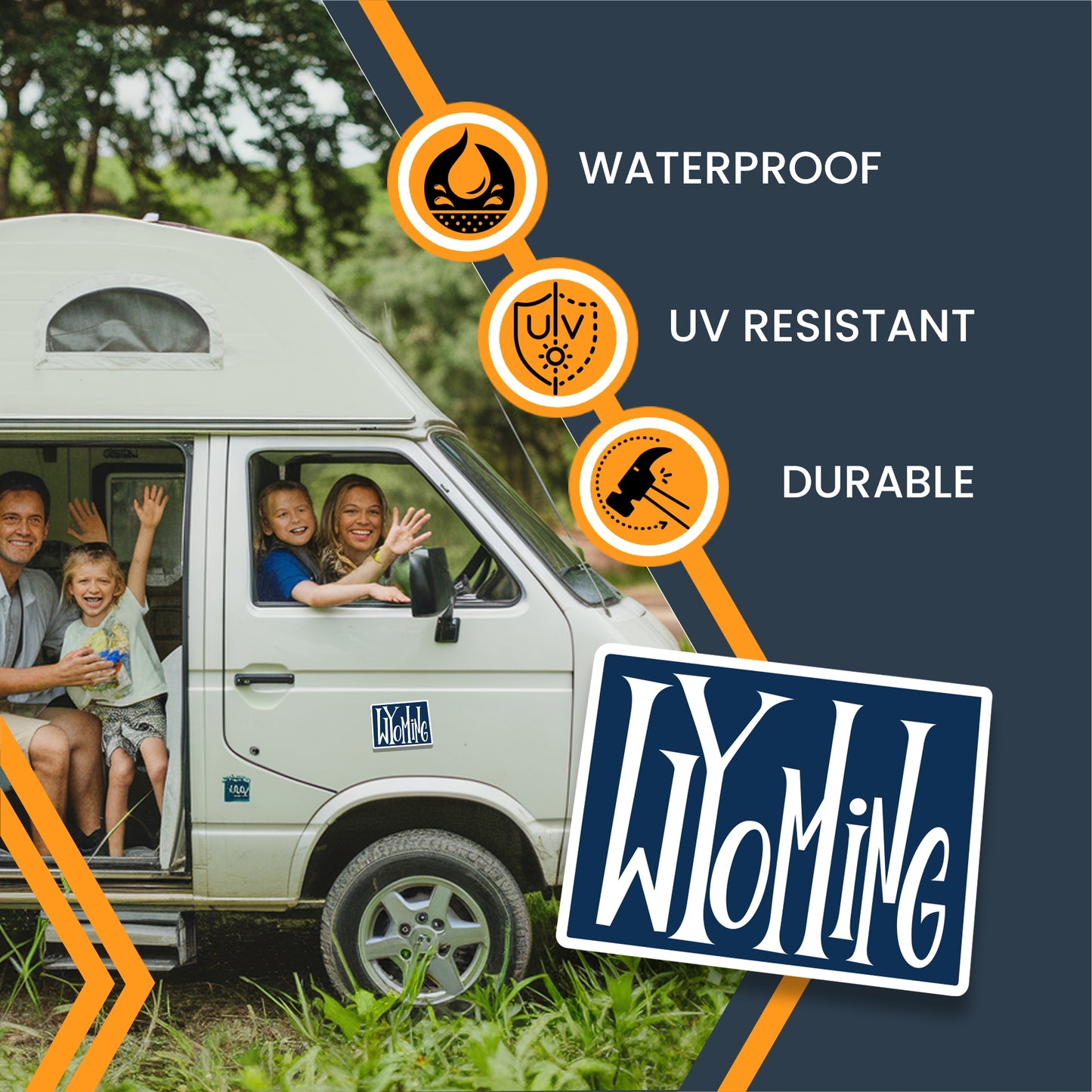 Magnet Me Up Wyoming State Car Magnet - 5x4 Inches UV Vinyl Fridge Magnet - Durable Full-Color State Shape Souvenir - Travel Gift - Collectible Magnetic Decal - Made in USA