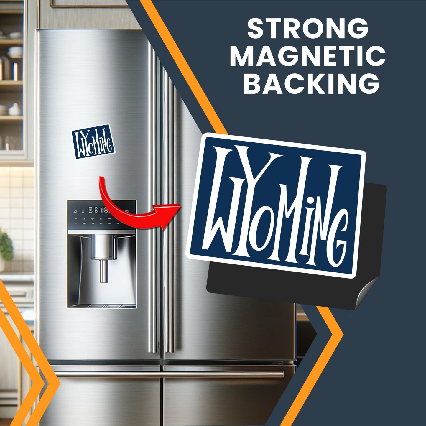 Magnet Me Up Wyoming State Car Magnet - 5x4 Inches UV Vinyl Fridge Magnet - Durable Full-Color State Shape Souvenir - Travel Gift - Collectible Magnetic Decal - Made in USA