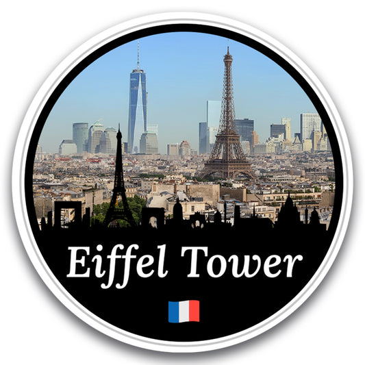 Magnet Me Up Eiffel Tower Magnet - 5 Inch Round, Paris Souvenir Magnet for Fridge or Office D?cor - Full Color UV Printed Vinyl, Durable Weatherproof Magnetic Vinyl, Travel Gift Ideas, Made in USA