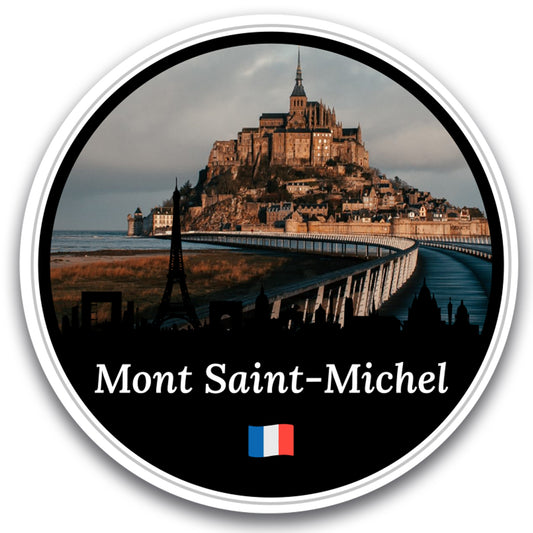 Magnet Me Up Mont Saint Michel Magnet - France Souvenir Magnet Decal 5" Round for Fridge, Office, Travel Decor - Full Color UV Printed Vinyl, Weatherproof, Travel Gifts, Made in USA