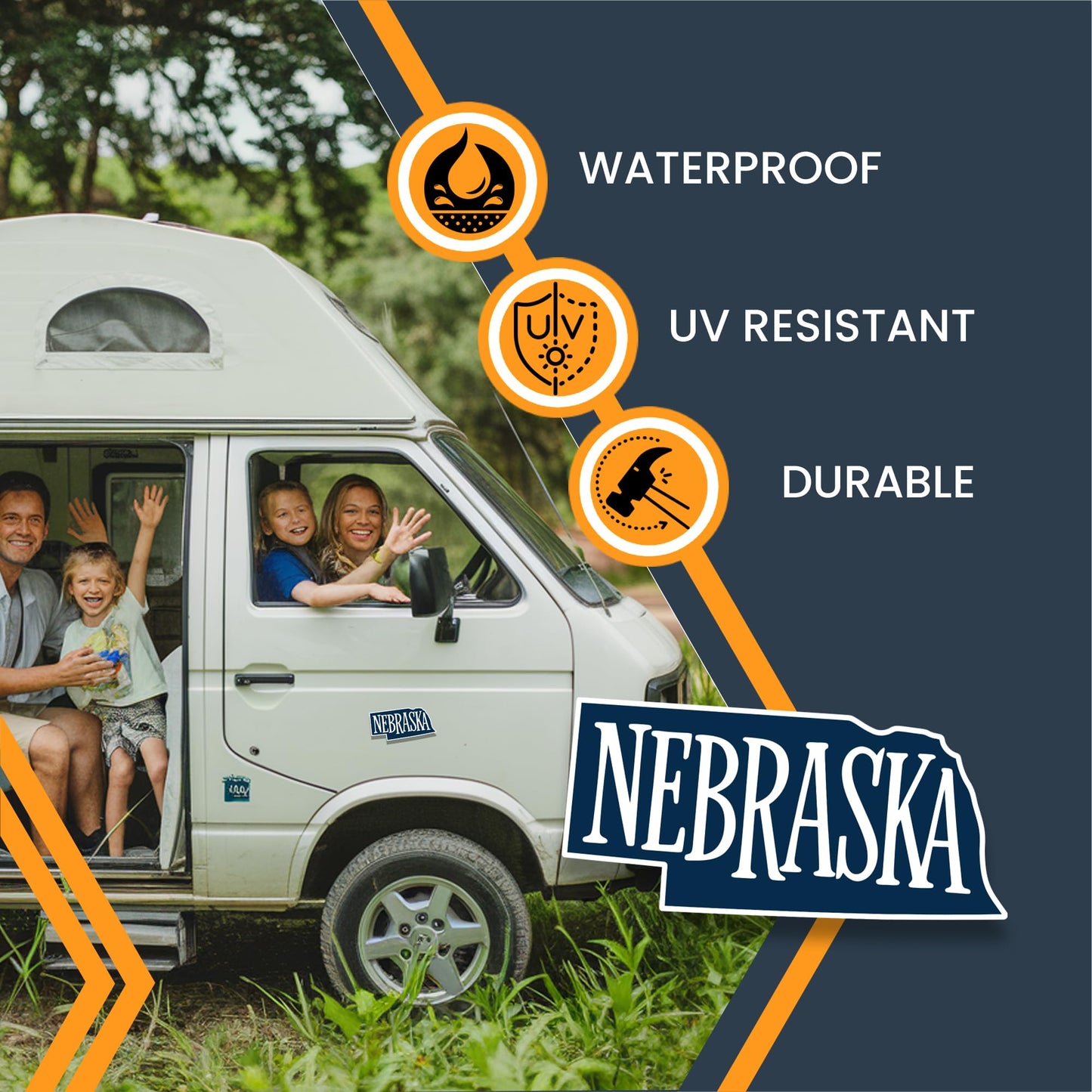 Magnet Me Up Nebraska State Magnet - 6x3 Inches, Collectible US State Shape Fridge Magnet, Durable Full-Color UV Vinyl, Travel Souvenir Magnetic Decal, Made in The USA, Decor Gift