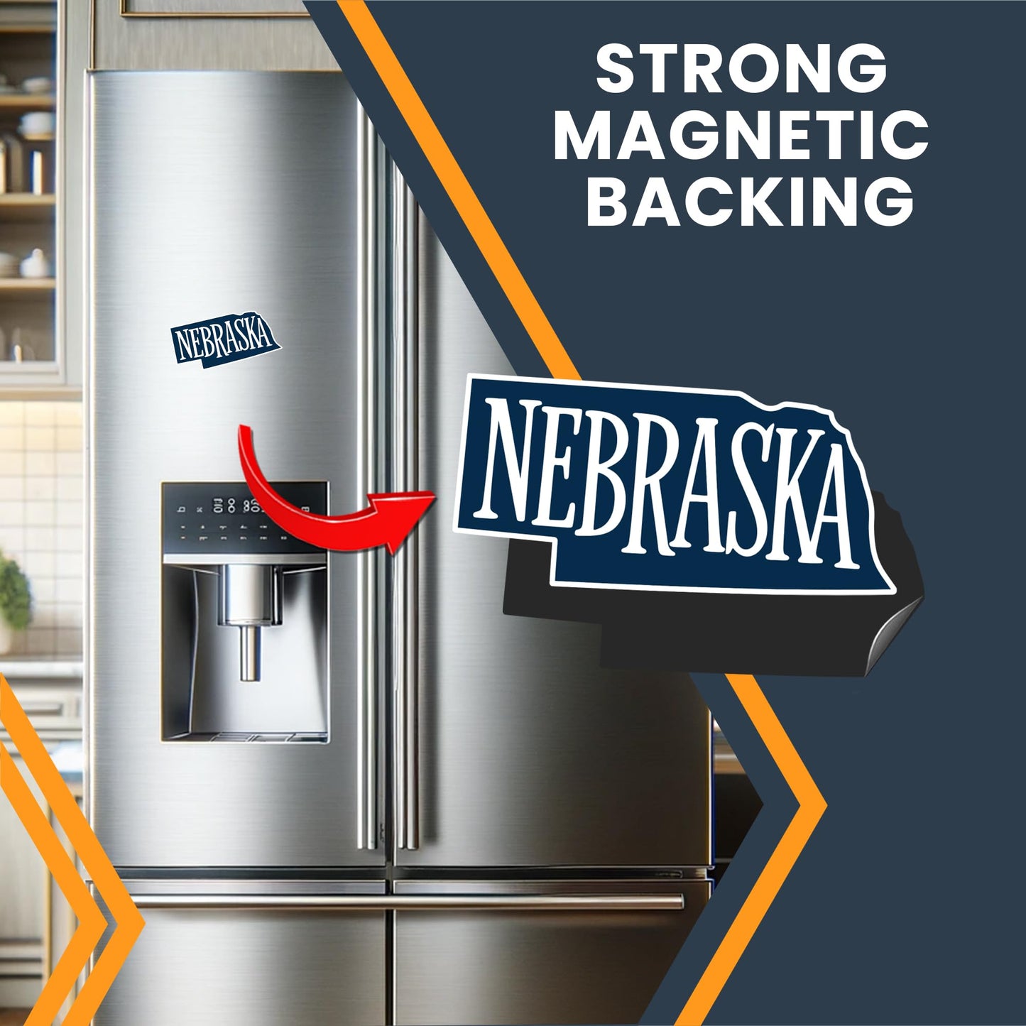 Magnet Me Up Nebraska State Magnet - 6x3 Inches, Collectible US State Shape Fridge Magnet, Durable Full-Color UV Vinyl, Travel Souvenir Magnetic Decal, Made in The USA, Decor Gift