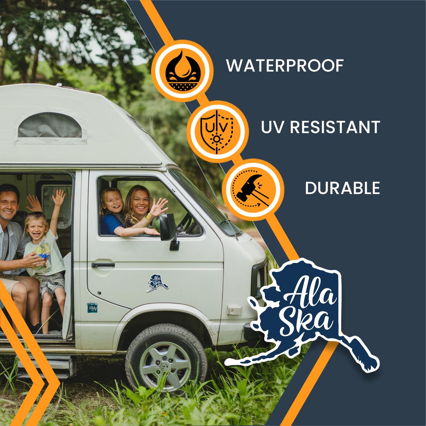 Magnet Me Up Alaska State Magnet - 5x4 Inches, Collectible US State Shape Fridge Magnet, Durable Full-Color UV Vinyl, Travel Souvenir Magnetic Decal, Made in The USA, Decor Gift