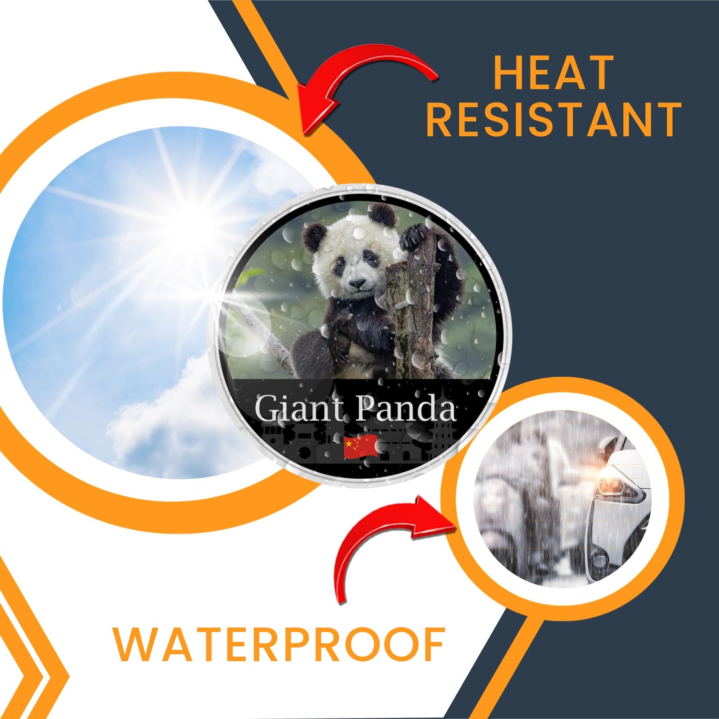 Magnet Me Up Giant Panda Magnet Decal - 5" Round, Full-Color Chinese Souvenir, Cute Panda Bear Design, Automotive Magnet for Car, Truck, Or Any Magnetic Surface, Made in The USA