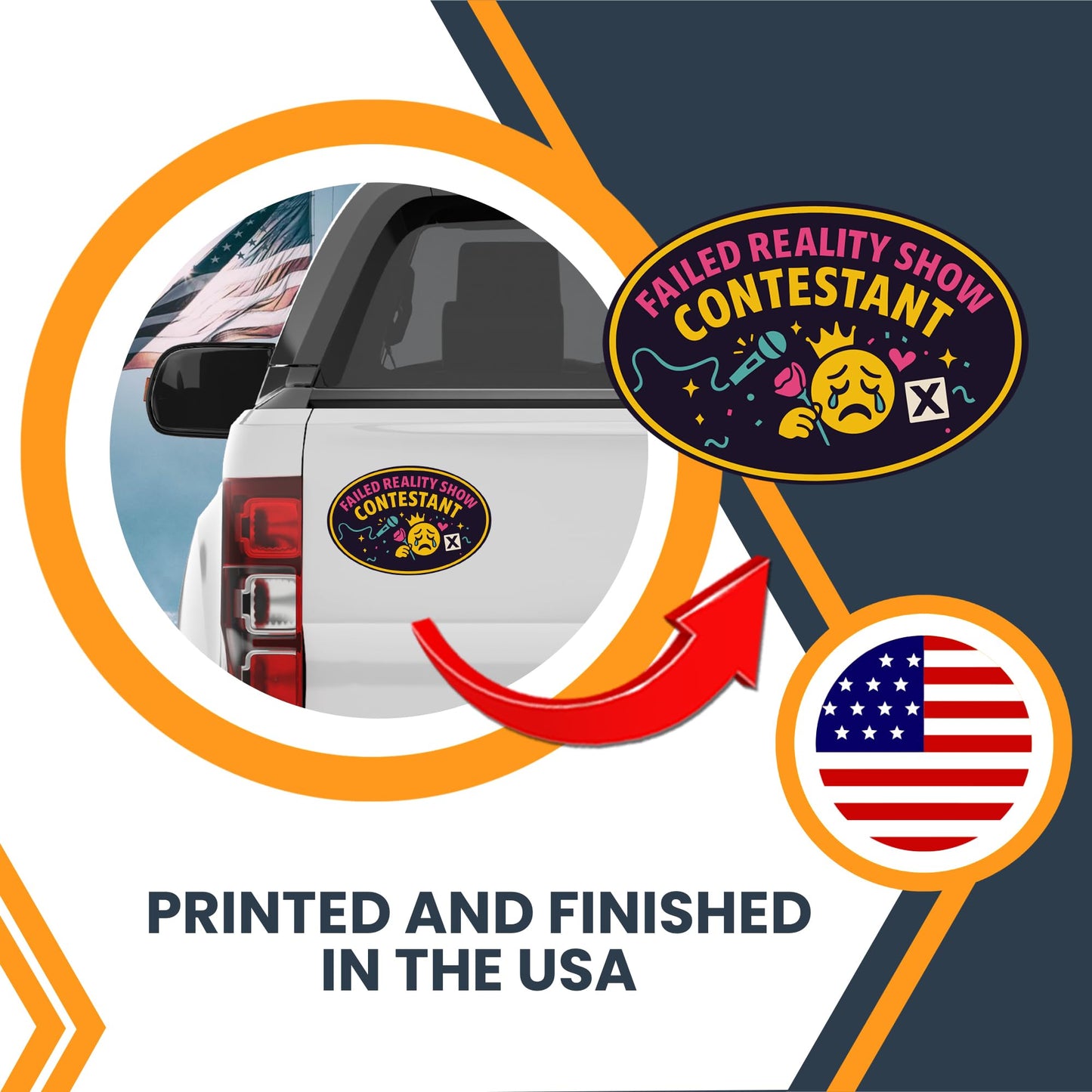 Magnet Me Up Failed Reality Show Contestant Magnet Decal, 4x6 Oval Funny Automotive Magnet for Cars, Trucks, or Fridges, Gag Gift with Humor Appeal, Durable Full-Color Vinyl, Made in The USA
