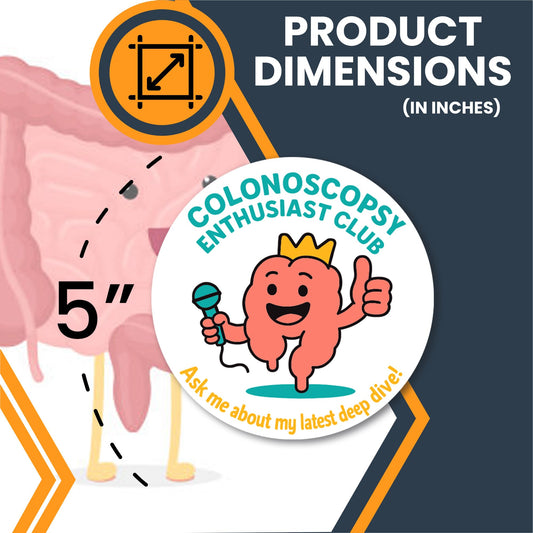 Magnet Me Up Colonoscopy Enthusiast Club Magnetic Decal, Ask Me About My Latest Dive- 5" Round Funny Automotive Magnet, Hilarious Medical Gag Gift, Full-Color Vinyl Magnet, Made in The USA