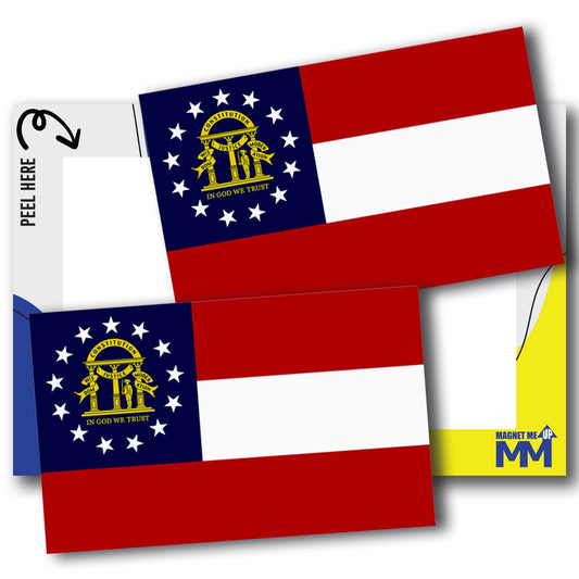 Magnet Me Up Georgia US State Flag Bumper Sticker Decal, 3x5 2 Pack, Vinyl Adhesive Sticker for Car, Truck, SUV, Weatherproof State Pride Collectible, Full Color, Durable, Made in The USA
