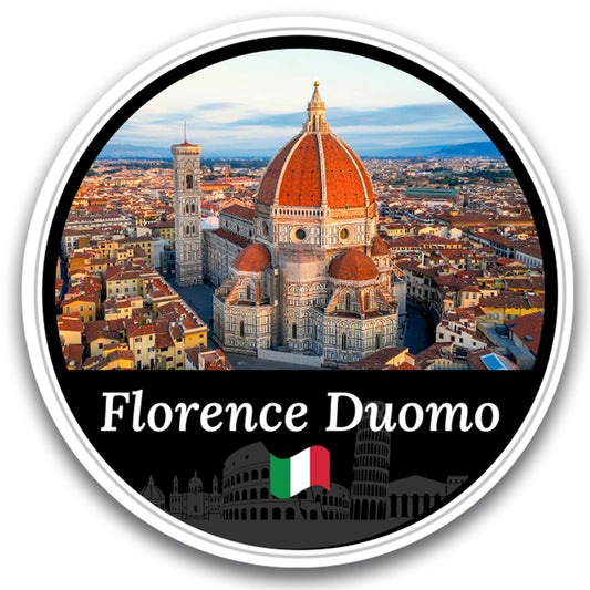 Magnet Me Up Florence Duomo Magnet Decal,5" Round Italy's Historic Travel Souvenir, UV Printed Full Color Vinyl, Durable Waterproof Car or Fridge Magnet, Made in USA