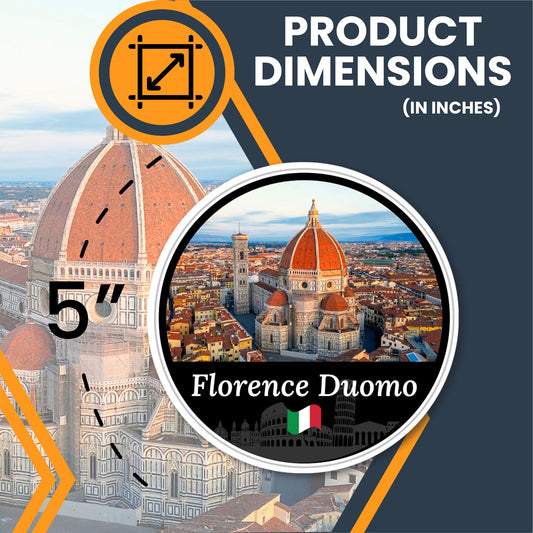 Magnet Me Up Florence Duomo Magnet Decal,5" Round Italy's Historic Travel Souvenir, UV Printed Full Color Vinyl, Durable Waterproof Car or Fridge Magnet, Made in USA