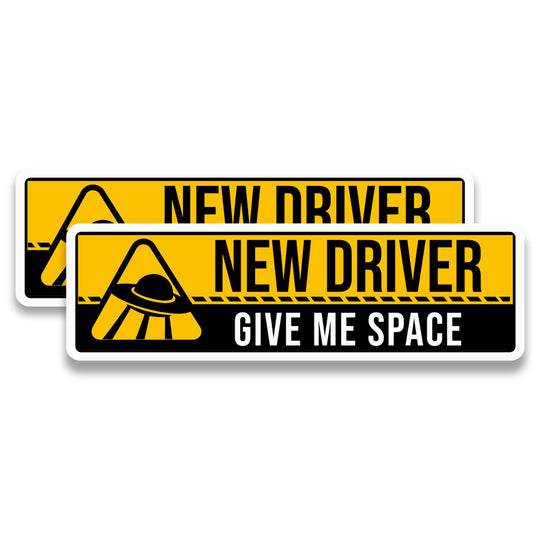 Magnet Me Up Give Me Space - Funny New Driver Magnet Decal - 3x10 Inches, Caution New Driver Sign, Full Color UV Print, Durable, Waterproof, Magnetic Vinyl for Vehicles, Great Gift, Made in USA