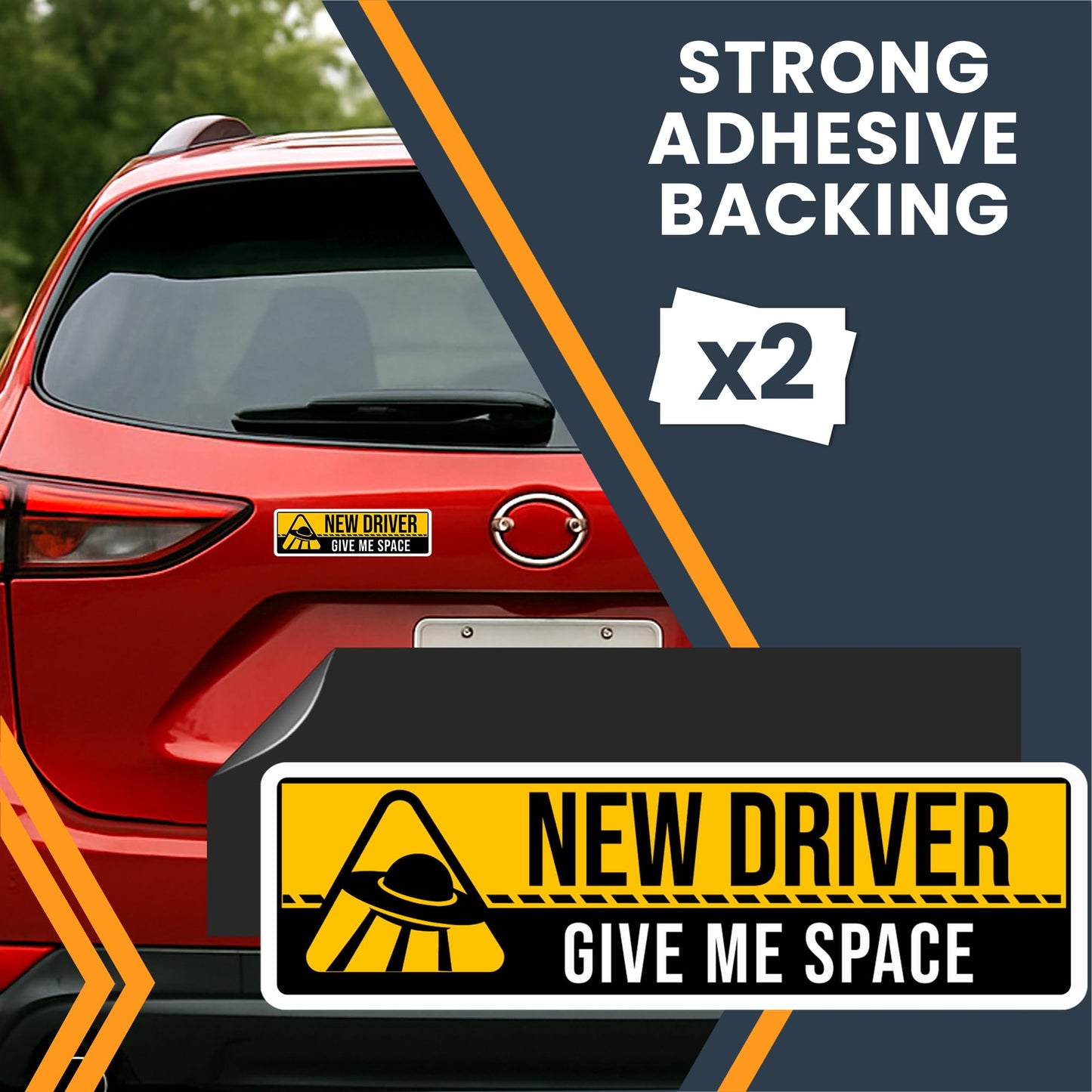 Magnet Me Up Give Me Space - Funny New Driver Magnet Decal - 3x10 Inches, Caution New Driver Sign, Full Color UV Print, Durable, Waterproof, Magnetic Vinyl for Vehicles, Great Gift, Made in USA