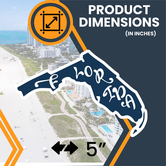 Magnet Me Up Florida State Magnet, 5 Inches, Collectible US State Shape Fridge Magnet, Durable Full-Color UV Vinyl, Travel Souvenir Magnetic Decal, Decor Gift, Made in The USA