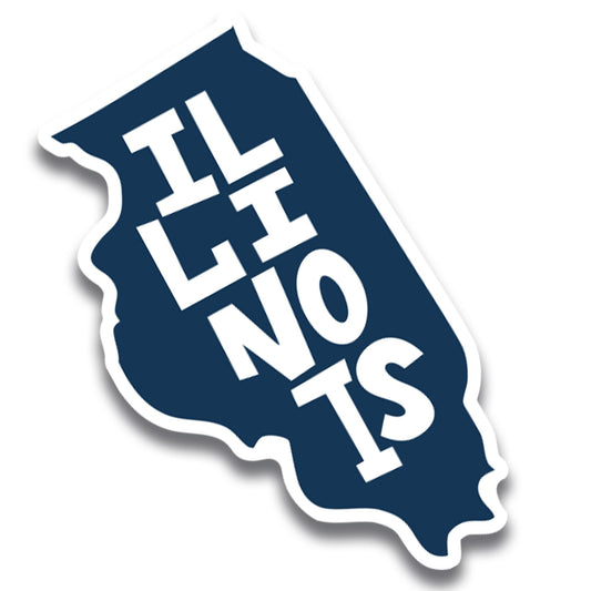 Magnet Me Up Illinois State Car Magnet, 3.3x6 Inches, Full-Color UV Printed Vinyl, Collectible US Shape Travel Gift, Durable Magnetic Decal for Fridge or Vehicle, Made in USA