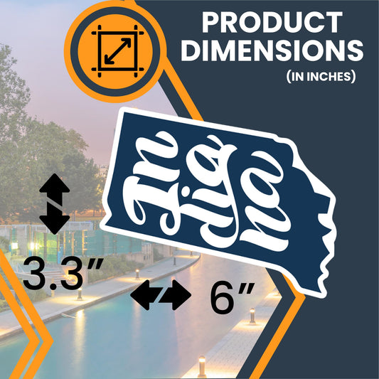 Magnet Me Up Indiana State Car Magnet, 3.3x6 Inches, Full-Color UV Printed Vinyl, Collectible US Shape Travel Gift, Durable Magnetic Decal for Fridge or Vehicle, Made in USA