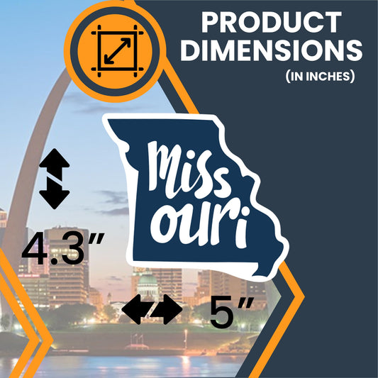 Magnet Me Up Missouri US State Magnet - 4.3x5 Inch Collectible Missouri-Shaped Fridge Magnet, Full-Color UV Printed Vinyl Travel Souvenir Gift, Durable Magnetic Decal, Made in The USA