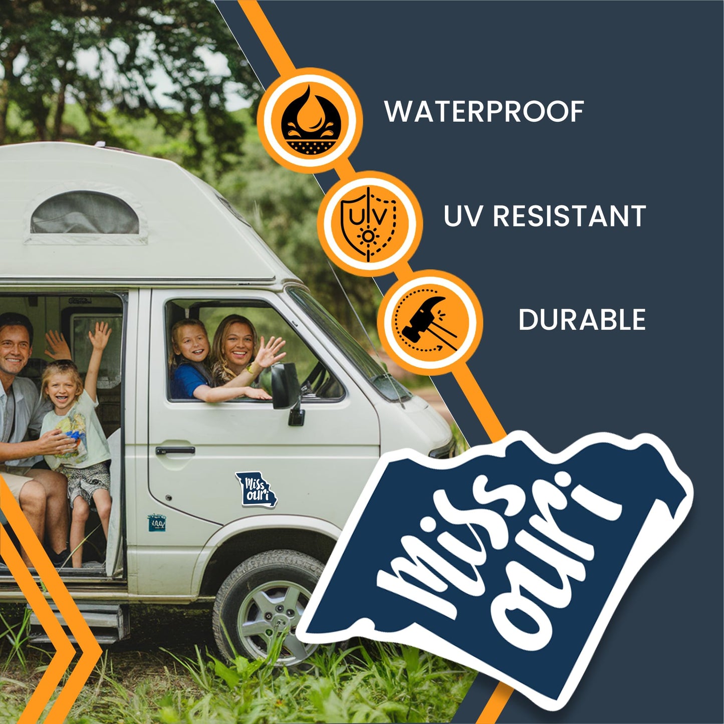 Magnet Me Up Missouri US State Magnet - 4.3x5 Inch Collectible Missouri-Shaped Fridge Magnet, Full-Color UV Printed Vinyl Travel Souvenir Gift, Durable Magnetic Decal, Made in The USA