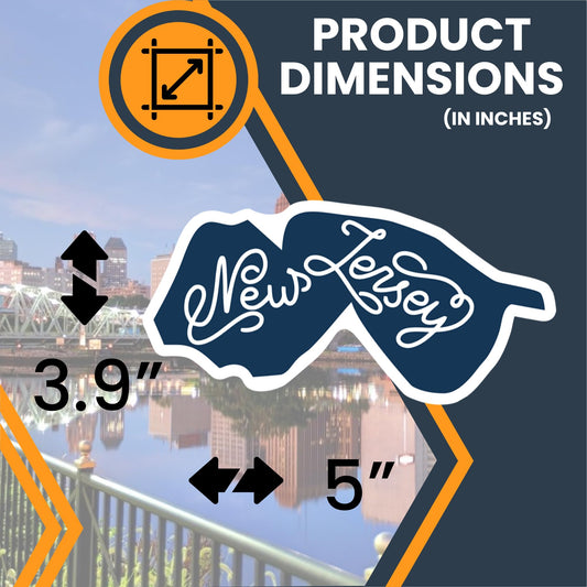 Magnet Me Up New Jersey State Magnet - 3.9x5 Inch, Collectible US State-Shaped Fridge Magnet, Full-Color UV Printed Vinyl Travel Souvenir Gift, Durable Magnetic Decal, Keepsake, Made in The USA