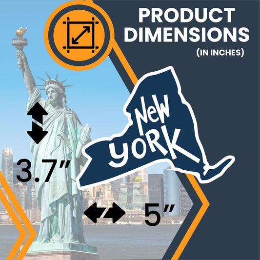 Magnet Me Up New York State Magnet - 3.7x5 Inch, Collectible US State-Shaped Fridge Magnet, Full-Color UV Printed Vinyl Travel Souvenir Gift, Durable Magnetic Decal, Keepsake, Made in The USA