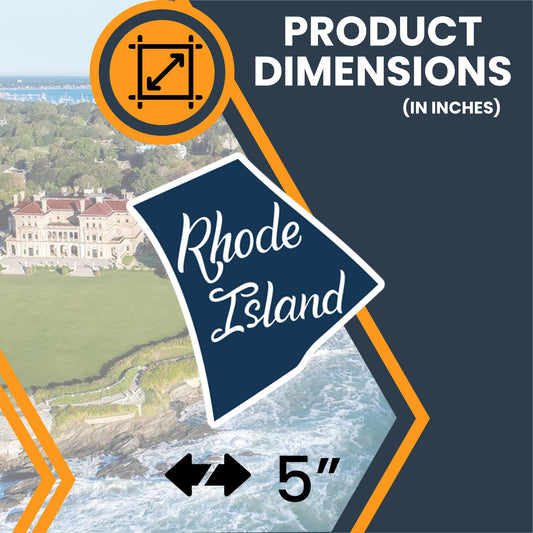 Magnet Me Up Rhode Island State Magnet, 5 Inches, Collectible US Shape Fridge Magnet, Full-Color UV Printed Vinyl, Durable Magnetic Decal, New England Travel Gift, Made in The USA