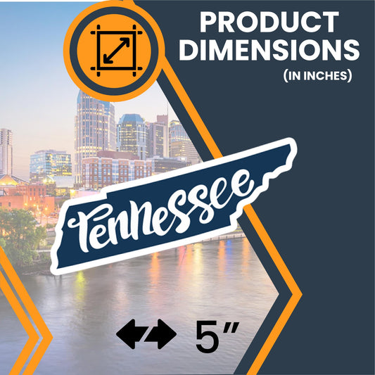 Magnet Me Up Tennessee State Magnet, 5 Inches, Collectible US Shape Fridge Magnet, Full-Color UV Printed Vinyl, Durable Magnetic Decal, Music Travel Gift, Made in The USA