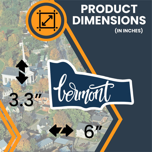 Magnet Me Up Vermont State Car Magnet, 3.3x6 Inches, Full-Color UV Printed Vinyl, Collectible US Shape Travel Gift, Durable Magnetic Decal for Fridge or Vehicle, Made in USA